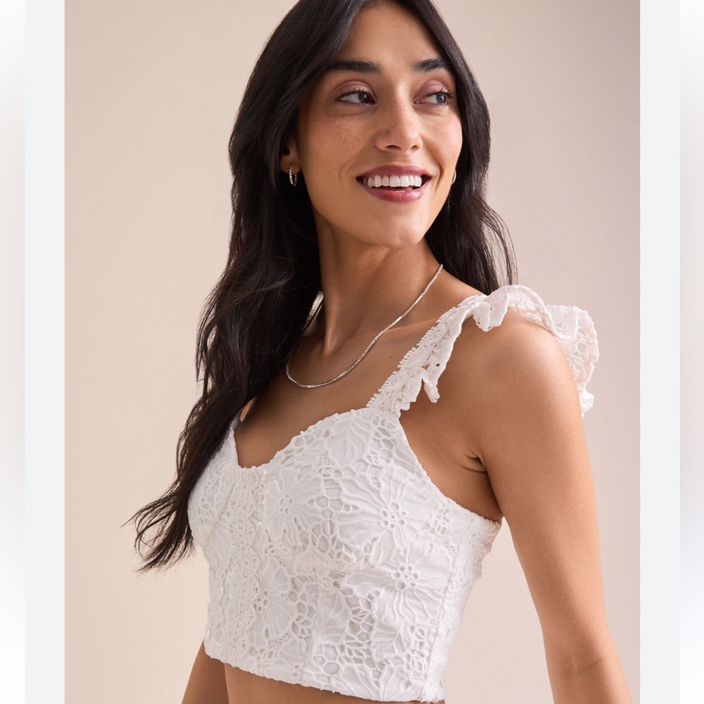 Altar'd State White Lace crop Top